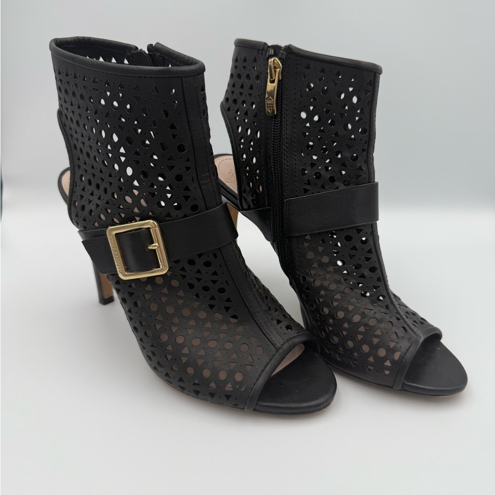 Vince Camuto Black Cut-Out Heeled Boots